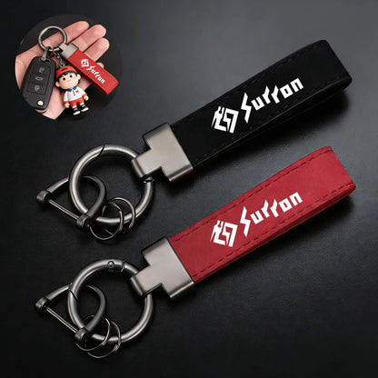Leather Suede Motorcycle Keychain – Multi-Ring Key Organizer