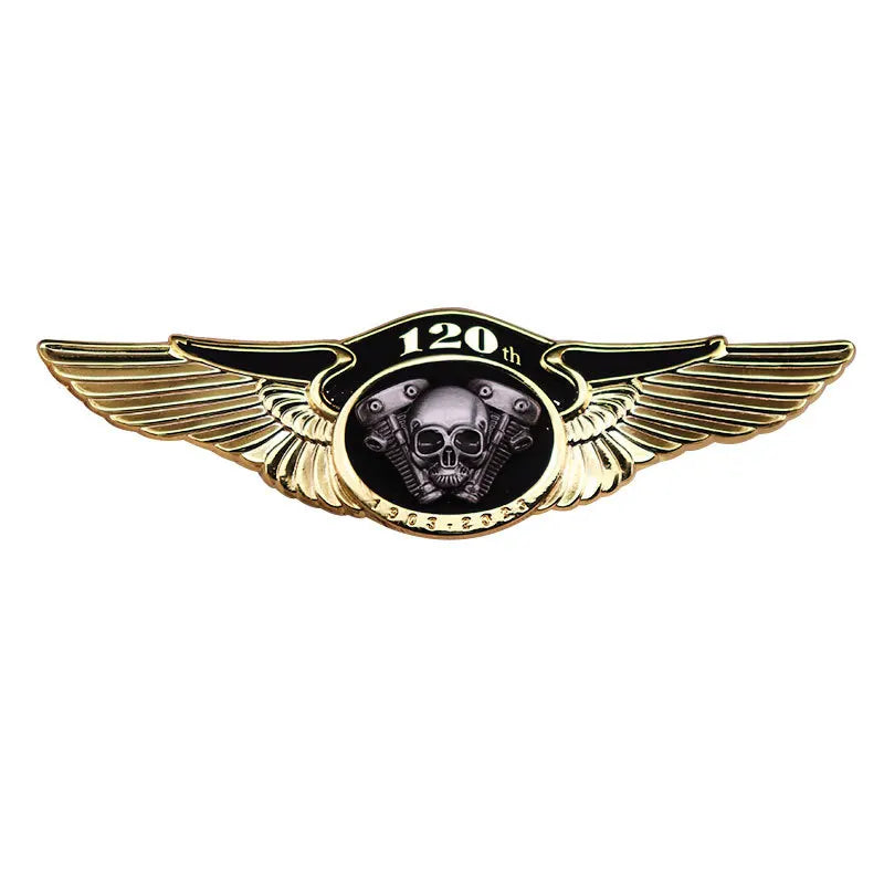 Vintage Motorcycle Club Brooch Pin — Heavy Metal Badge