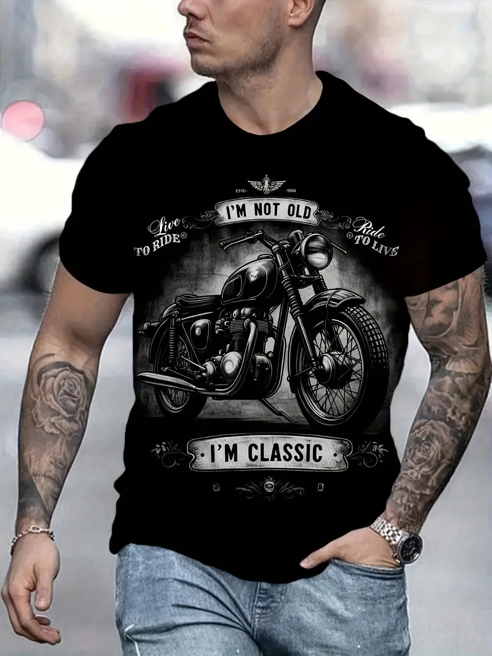 I'm Not Old I'm Classic Motorcycle Graphic T-Shirt – Retro Moto Tee