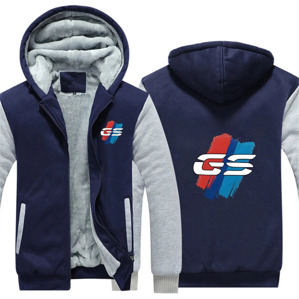 GS Adventure Fleece-Lined Zip Hoodie – Men's Patchwork Jacket