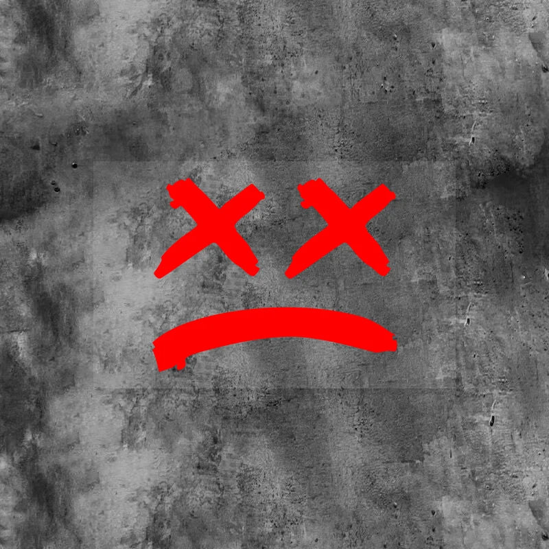 XX Eye Sad Face Motorcycle Helmet Sticker – Waterproof Vinyl Decal