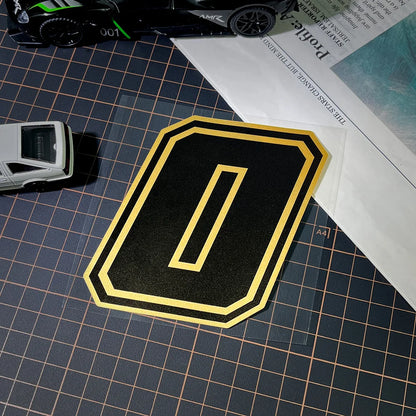 Gold Arabic Numeral Motorcycle Sticker – Vinyl Decal 10cm
