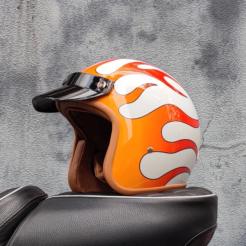 Retro 3/4 Open Face Motorcycle Helmet – DOT Certified | Unisex