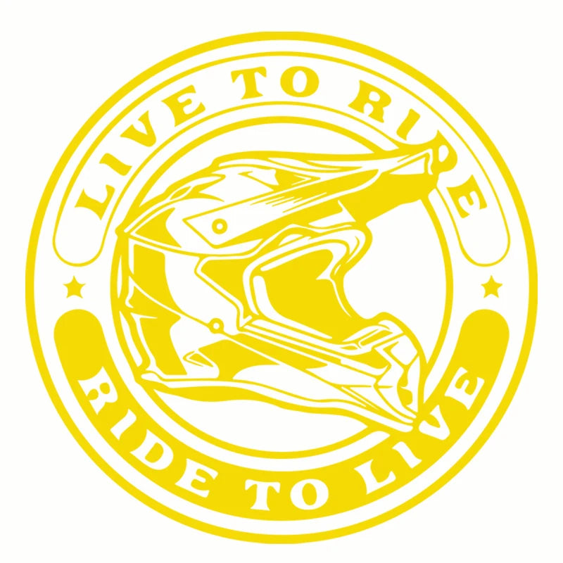 Live to Ride Motorcycle Vinyl Decal Sticker – 14.2 cm Round | 15 Finishes