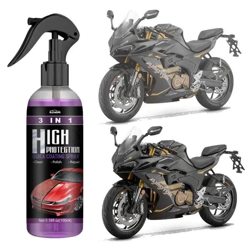 Spray de revestimento cerâmico 3 em 1 – cera, polimento e reparo de riscos