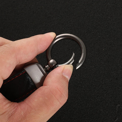 Carbon Fiber Motorcycle Keychain – Premium Leather Keyring for Riders