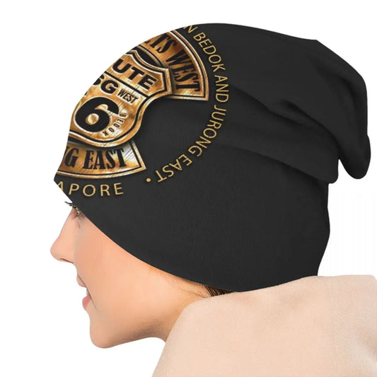 Route 66 Motorcycle Beanie Hat – Knitted Skull Cap for Riders