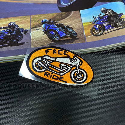 Cafe Racer Vintage Motorcycle Skull Sticker – Reflective PVC Decal for Helmet, Fuel Tank & Fender