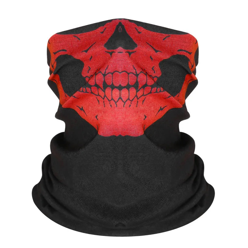 Skull Face Bandana Neck Gaiter – Breathable Outdoor Headwear for Cycling & Moto
