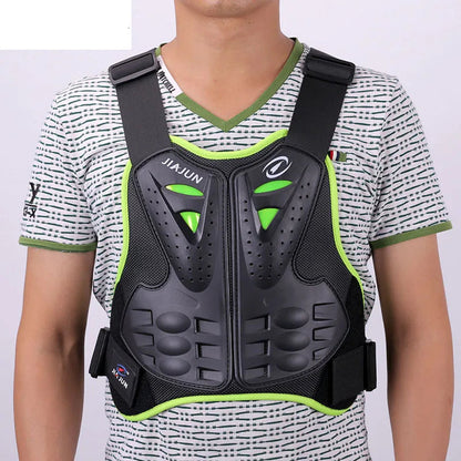 เสื้อกั๊กป้องกันหลังและหน้าอก – เกราะป้องกันสำหรับโมโตครอสและ ATV พร้อมแถบสะท้อนแสง