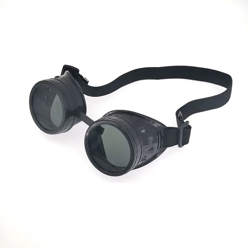 Steampunk Motorcycle Goggles — Heavy Metal Frame | Clear Lens | Gothic Style | 5 Finishes