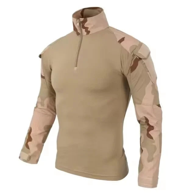 Men's Tactical Long Sleeve Hiking Shirt – Breathable Outdoor Camouflage Top