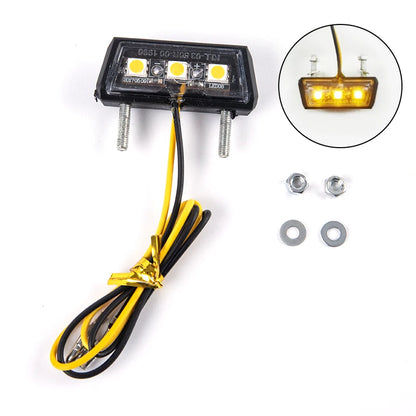 12V Motorcycle License Plate LED Light – Waterproof 3-LED Number Plate Lamp