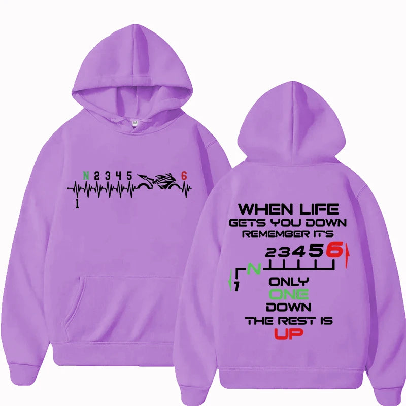 Motorcycle Gear Shift Heartbeat Hoodie – Rider Pullover