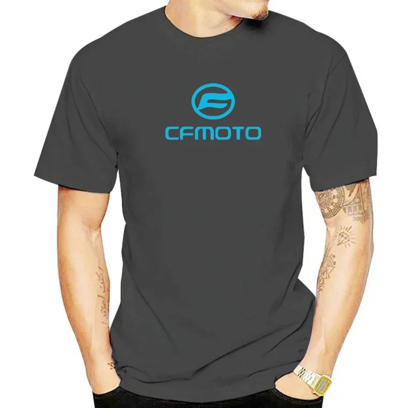 Motorcycle Graphic Cotton T-Shirt – Oversized Casual Tee for Riders