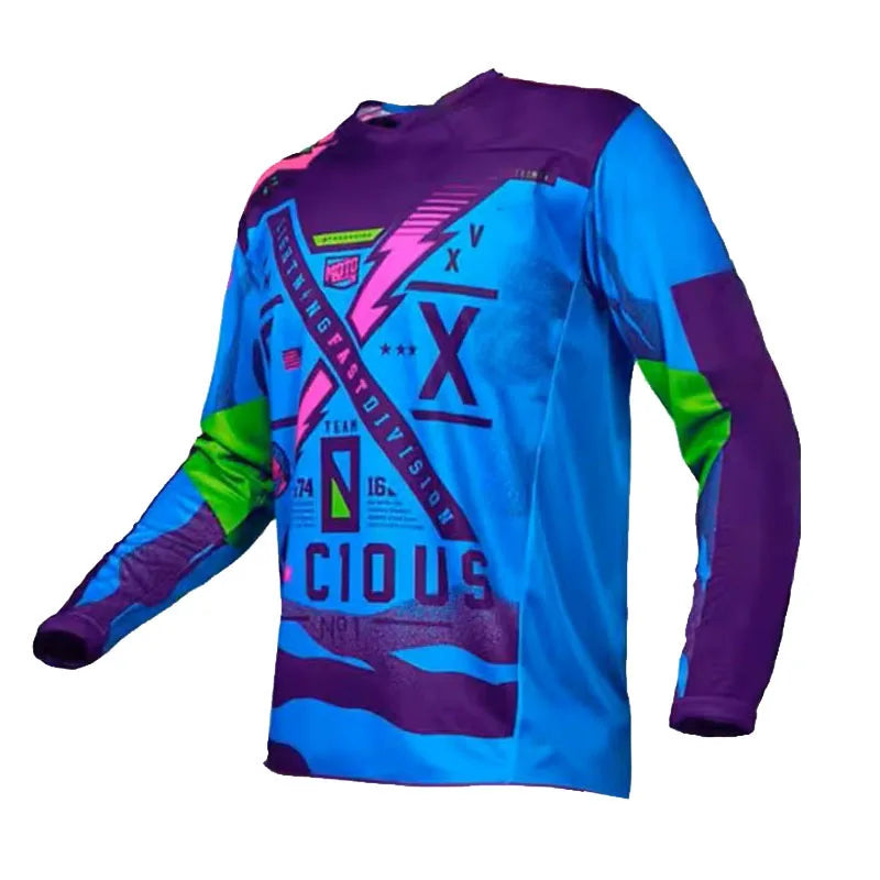 Maglia da motocross traspirante ad asciugatura rapida, maniche lunghe, unisex, da fuoristrada MX e ciclismo da gara