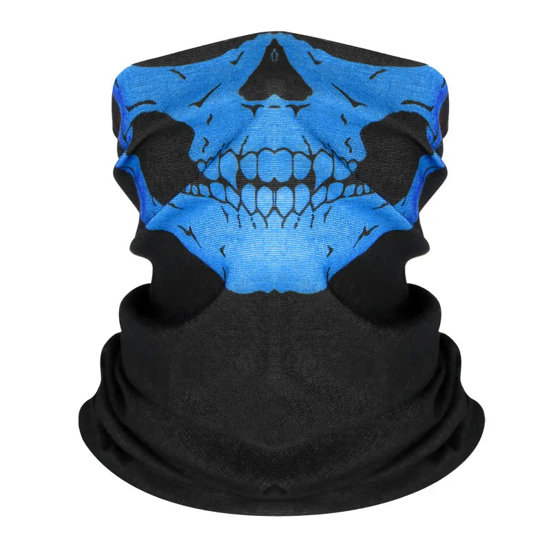 Skull Face Bandana Neck Gaiter – Breathable Outdoor Headwear for Cycling & Moto