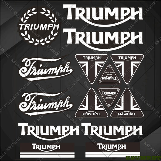 Vinyl Motorcycle Emblem Sticker Set – Reflective Decals for Tank & Helmet