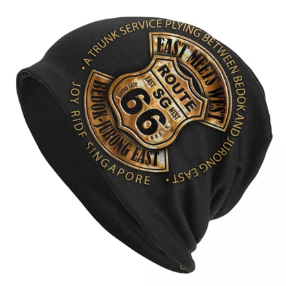 Route 66 Motorcycle Beanie Hat – Knitted Skull Cap for Riders