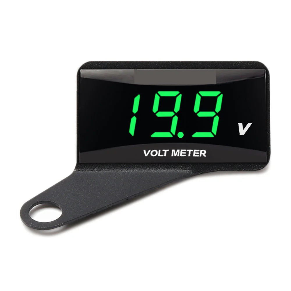 Mini LED Motorcycle Voltmeter with Bracket – DC 12V–100V Digital Display
