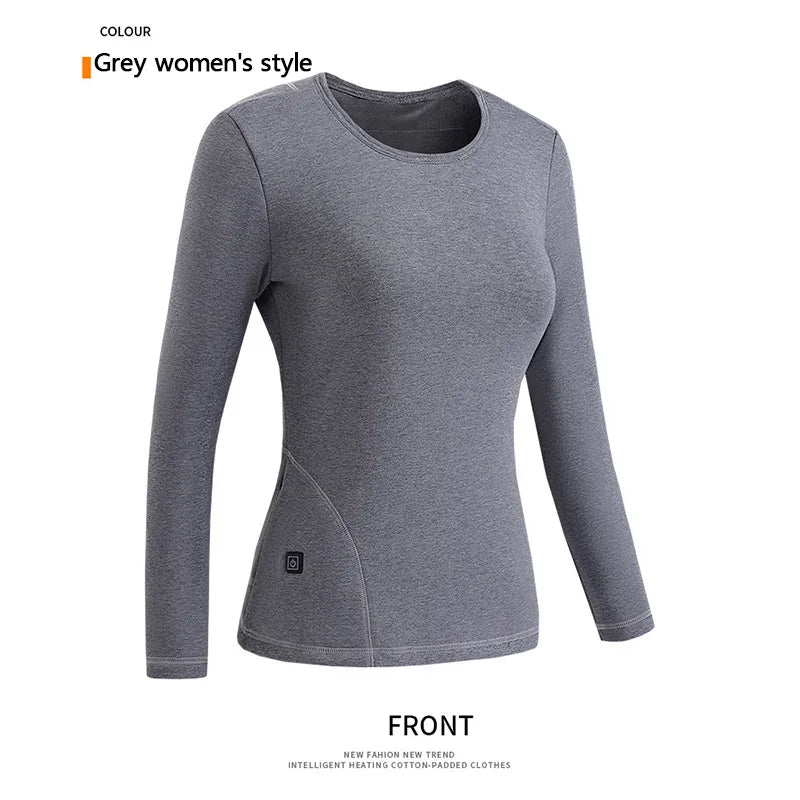 USB Heated Thermal Base Layer Top – Electric Heating Underwear for Men & Women