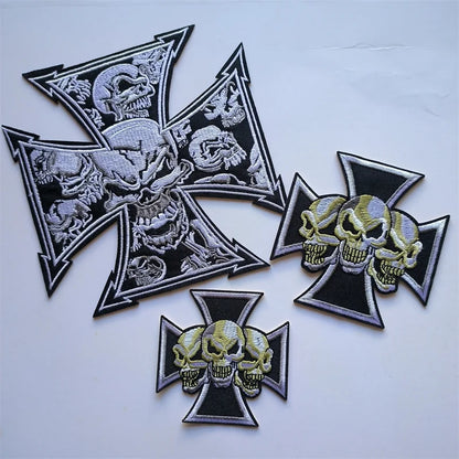 Skull Cross Chopper Biker Iron-On Embroidered Patch – Vest & Jacket