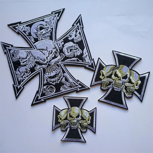 Skull Cross Chopper Biker Iron-On Embroidered Patch – Vest & Jacket