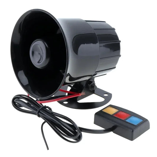 12V 3-Tone Siren Horn with Wired Controller – 105dB Loud Speaker for Motorcycle & Car