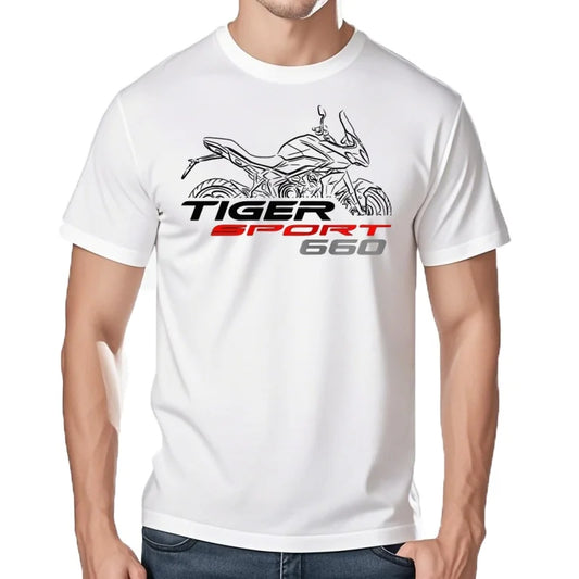 Motorcycle Graphic T-Shirt — 100% Cotton Casual Tee