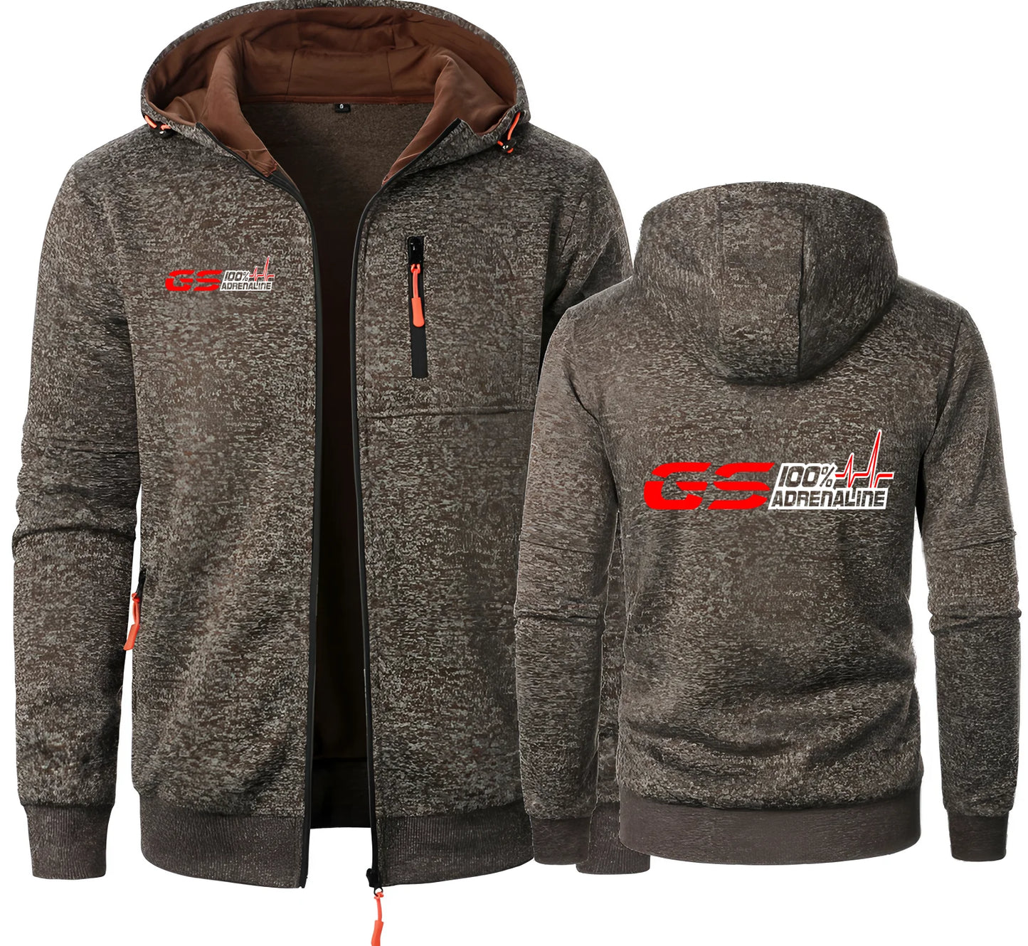 Moto Biker Fleece Zip Hoodie – Full-Zip Rider Sweatshirt Jacket