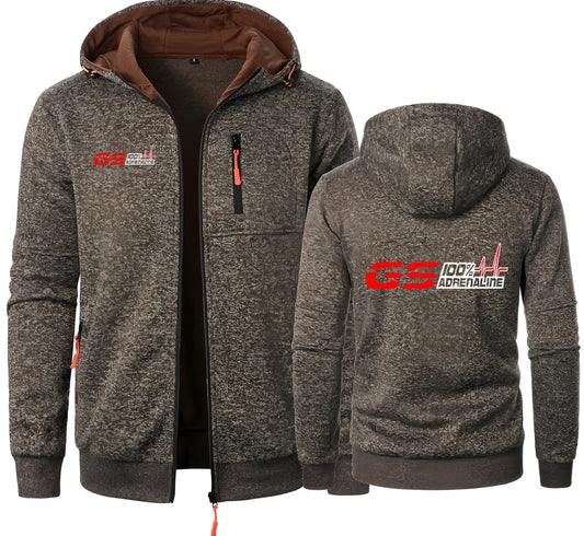 Moto Biker Fleece Zip Hoodie – Full-Zip Rider Sweatshirt Jacket