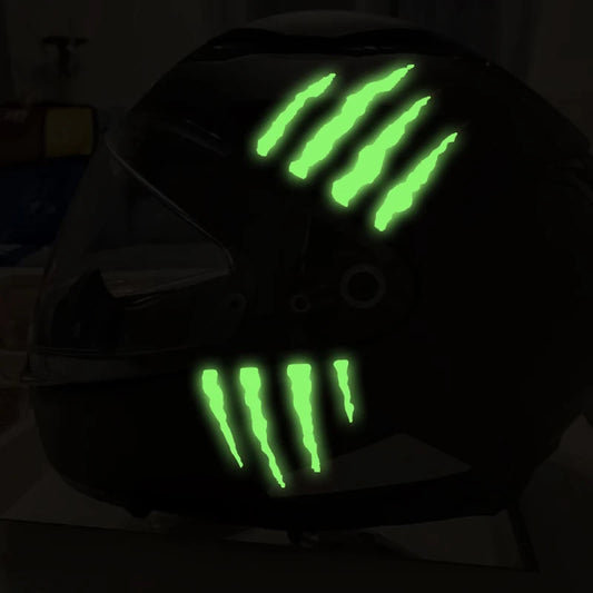 Glow in the Dark Monster Claw Motorcycle Helmet Sticker