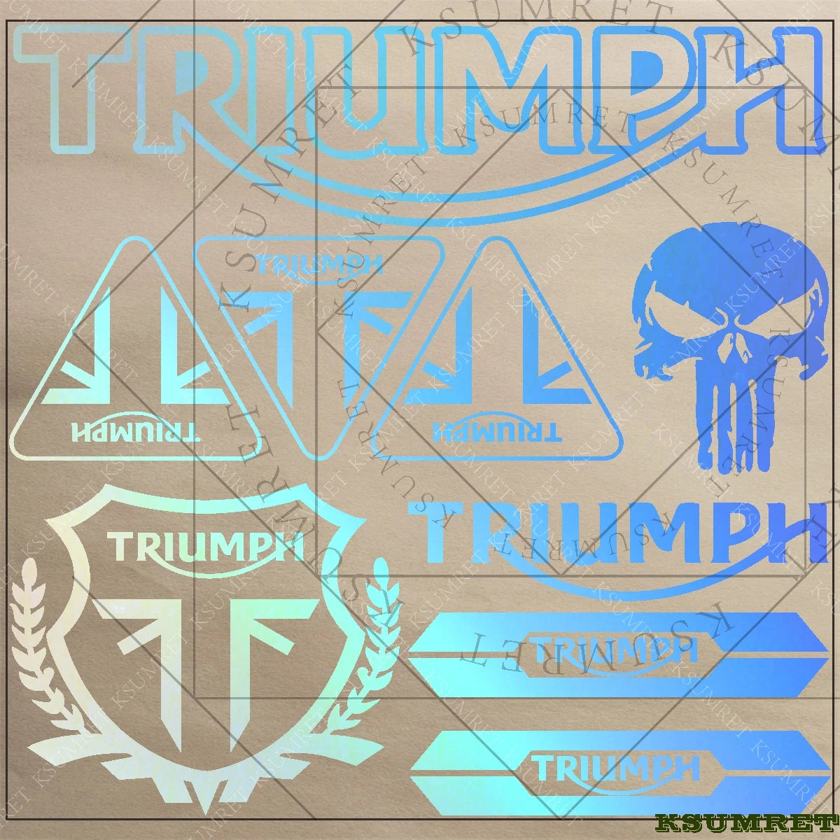 Motorcycle Decal Sticker Set – Reflective PVC Tank & Helmet Stickers