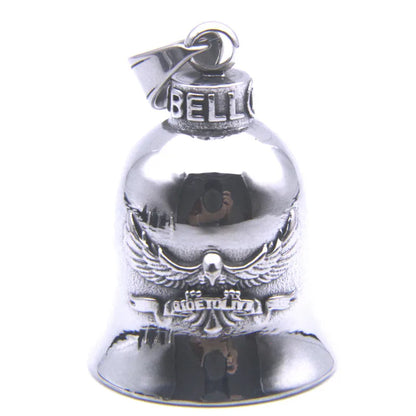 Motorcycle Guardian Bell Pendant – 316L Stainless Steel Biker Charm
