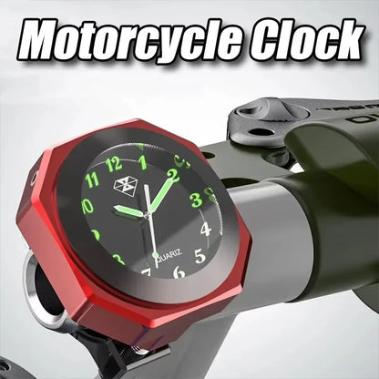 Motorcycle Handlebar Clock & Thermometer — IPX7 Waterproof Luminous