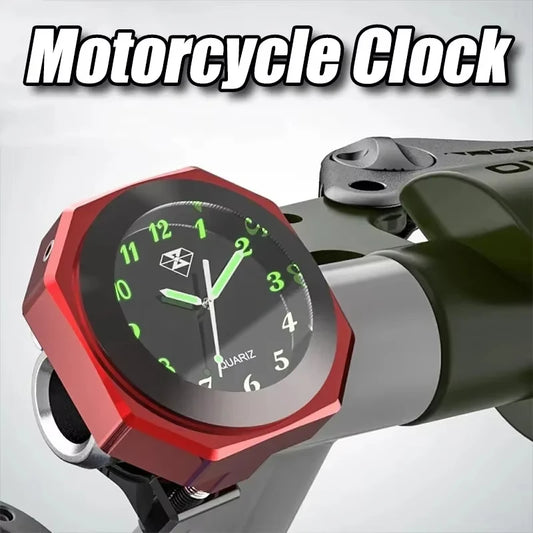 Motorcycle Handlebar Clock & Thermometer — IPX7 Waterproof Luminous