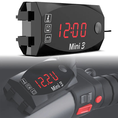 Digitale 3-in-1-Motorraduhr – Thermometer und Voltmeter, IP67