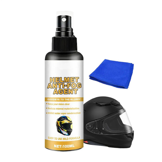 Helmet Anti-Fog Spray 100ml Hydrophobic Coating – Visor Glasses Goggles