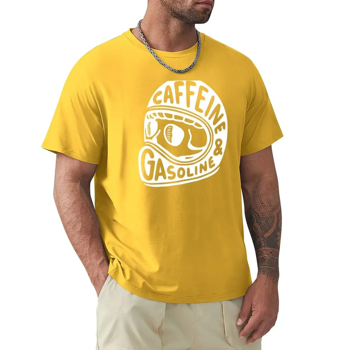カフェイン＆ガソリン モトグラフィックTシャツ — 100%コットン | S–6XL | 11色