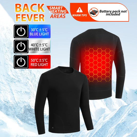 USB Heated Thermal Base Layer Top – Electric Heating Underwear for Men & Women
