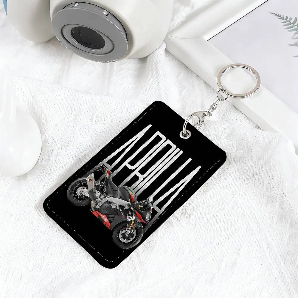 Racing Motorcycle Card Holder with Keyring – PU Leather Wallet