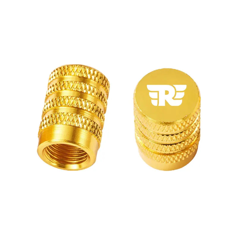 CNC Aluminum Motorcycle Tire Valve Stem Caps – Winged Badge – Set of 2