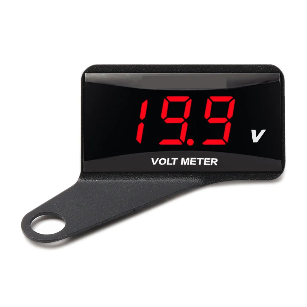 Mini LED Motorcycle Voltmeter with Bracket – DC 12V–100V Digital Display