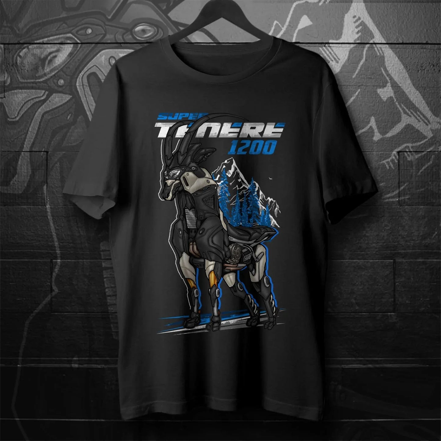Adventure Motorcycle Graphic T-Shirt – Cyberpunk Antelope Moto Tee