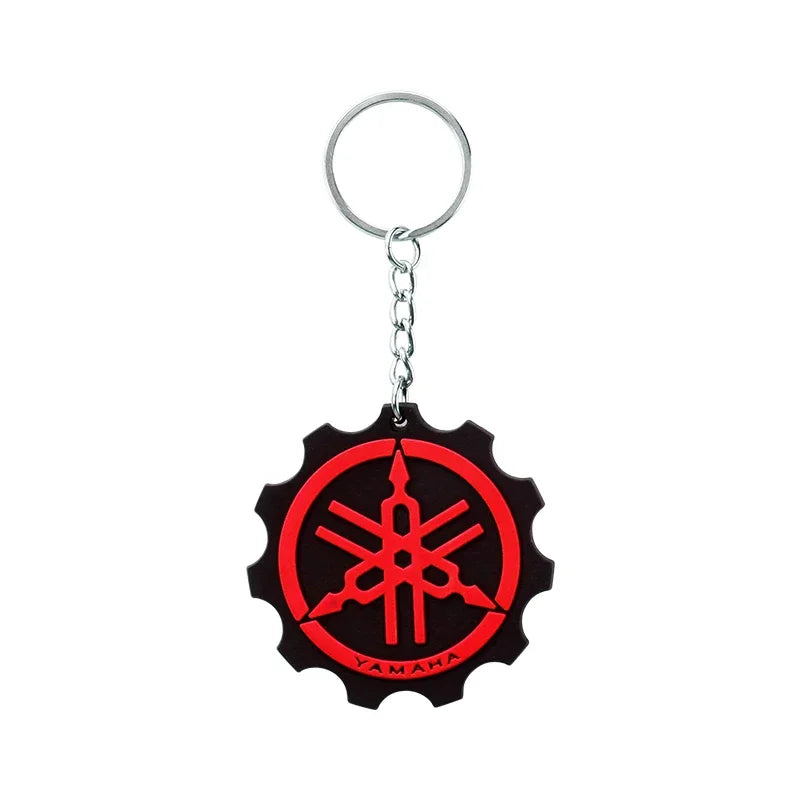 Motorcycle Tuning Fork Gear Keychain – PVC Moto Keyring