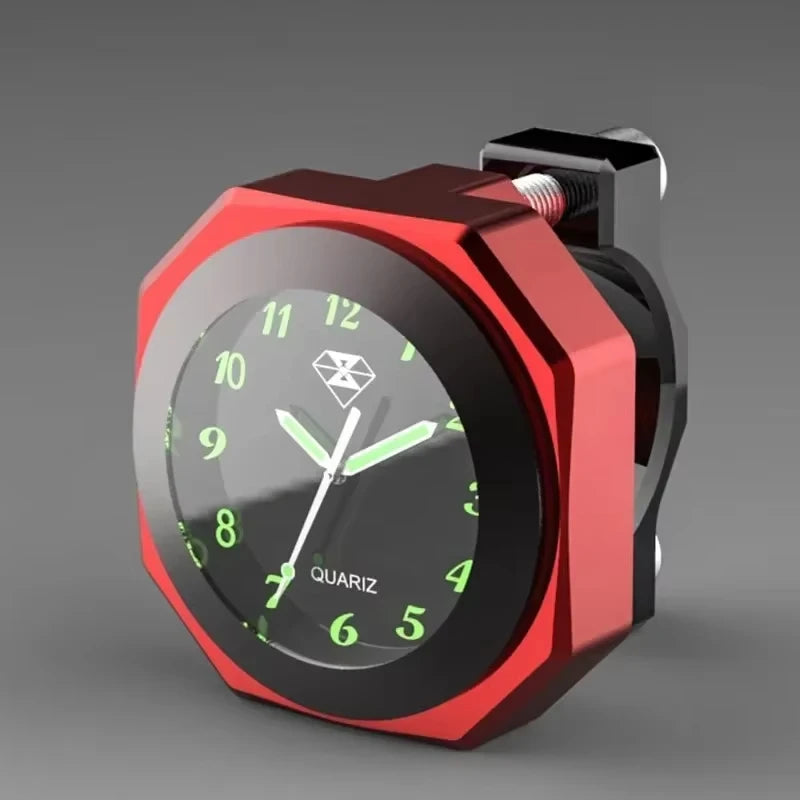 Motorcycle Handlebar Clock & Thermometer — IPX7 Waterproof Luminous