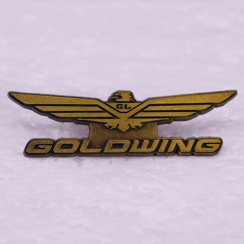 Eagle Wing Motorcycle Brooch Badge | Vintage Metal Enamel Biker Pin