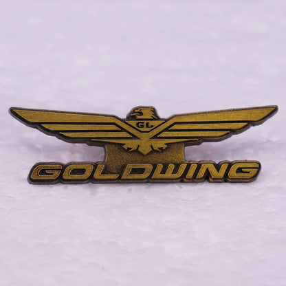 Eagle Wing Motorcycle Brooch Badge | Vintage Metal Enamel Biker Pin