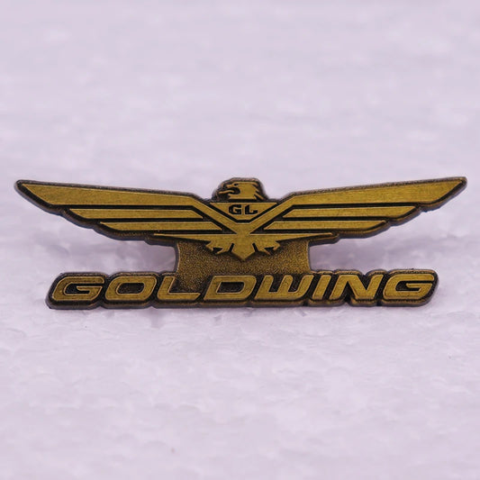 Eagle Wing Motorcycle Brooch Badge | Vintage Metal Enamel Biker Pin