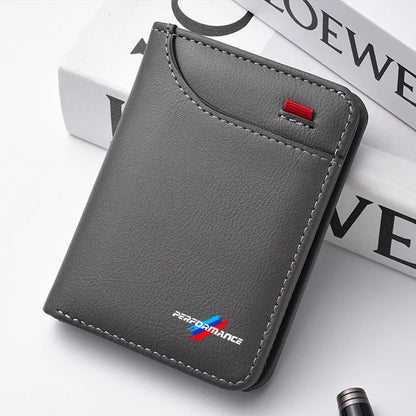Performance Leather Wallet – RFID Card Holder for Car Enthusiasts